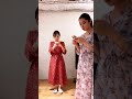 Vネック花柄ロングワンピ [E2002]