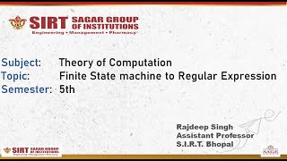 Finite State machines to Regular Expression