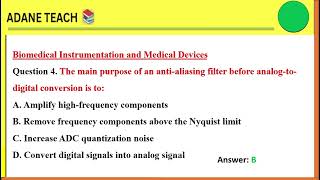 Biomedical Engineering Exit Exam 2026|Biomedical Instrumentation and Medical Devices |Advanced Level