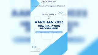 AAROHAN 2023 MBA INDUCTION PROGRAMME