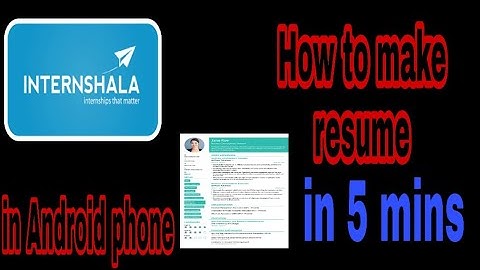 How to make resume in android  | Internshala🔥