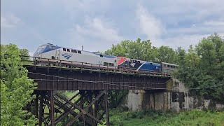 Amtrak 22 Texas Eagle North Engine 62 & 69 over the Mackinaw
