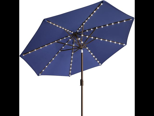 black patio umbrella hot Galtech 9 Ft. Bar Height Octagonal Aluminum Patio Market Umbrella W/ Crank  Lift And Auto Tilt