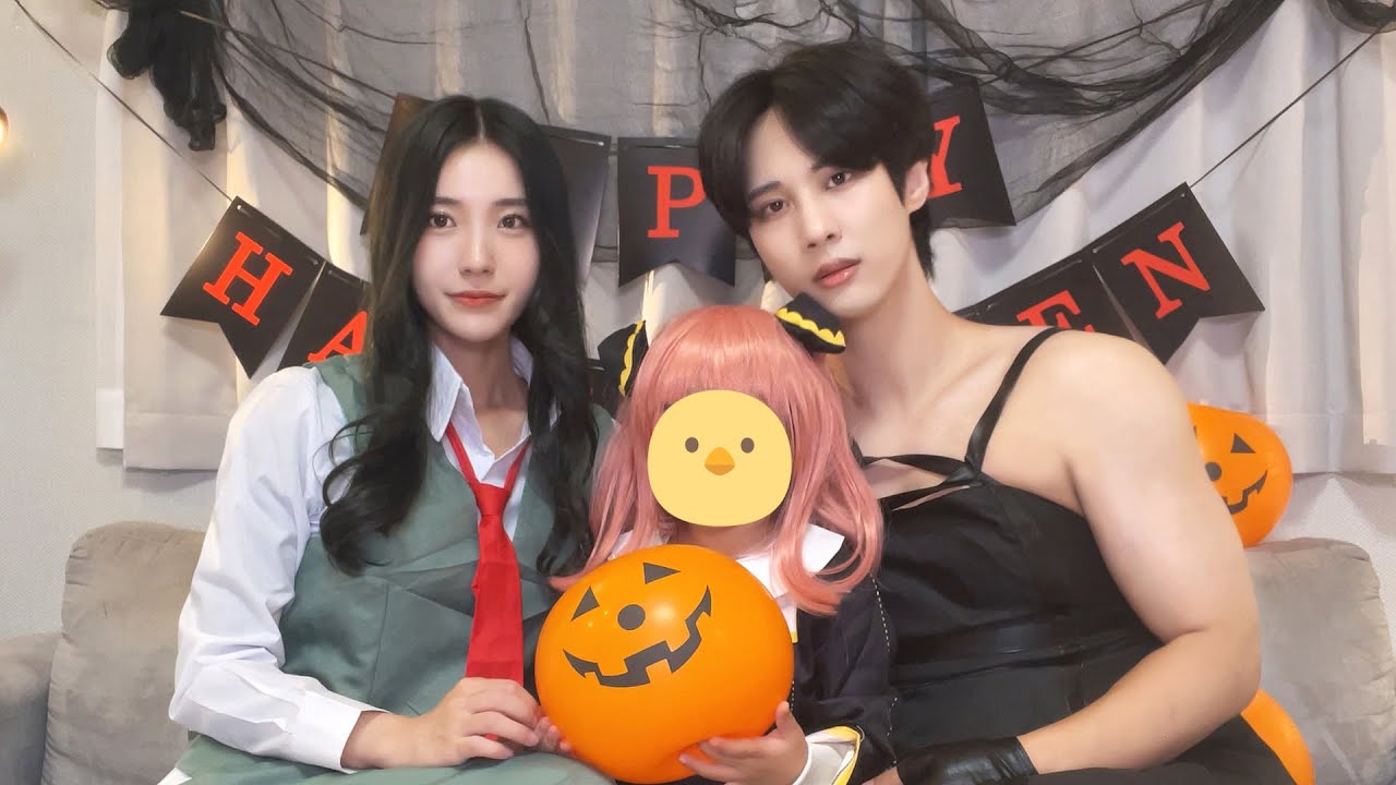 娘のハロウィンパーティーのために女装までする韓国人夫