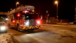 10 MONTREAL FIRE TRUCKS RESPONDING IN VERDUN