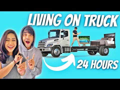 LIVING ON TRUCK FOR 24 HOURS WITH MY BROTHER AND SISTER | Rimorav Vlogs