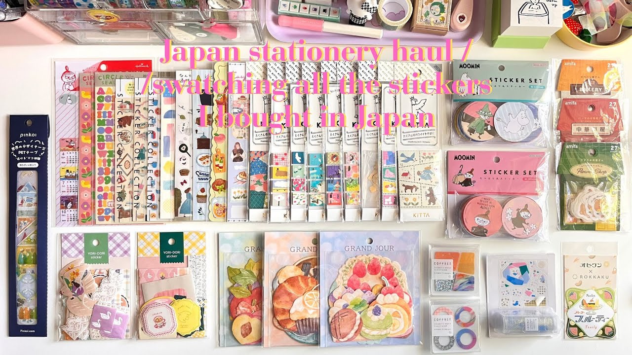 Japan stationery haul // swatching all the stickers I bought in Japan 🫧