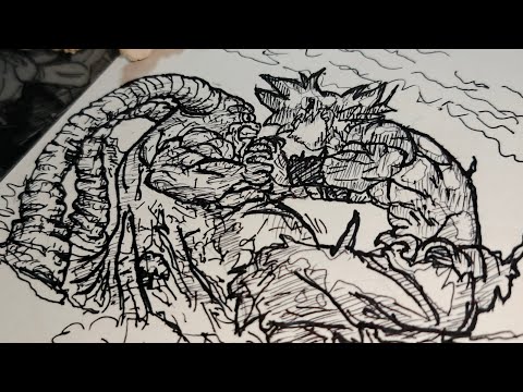 How to draw Goku and Moro Speed Drawing StickMan Tutorial Step-by-Steps Easy Drawing #anime #goku