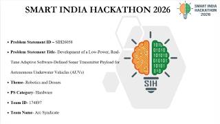 SIH26058 | Adaptive Software-Defined Sonar Transmitter for AUVs | Team - Arc Syndicate | ID174897
