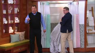 Cortina de chuveiro listrada Charleston sem ganchos com forro embutido na QVC