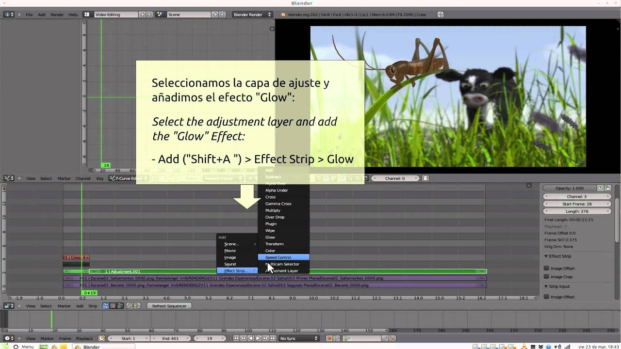 Montaje y edición de vídeo con Blender 2.6 (Español/English)