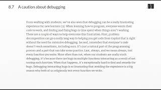 Chapter 8  A caution about debugging