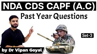 Past Year Questions Defence Exams I NDA CDS CAPF AC I Set 3 | Dr Vipan Goyal I Study IQ