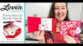 Ep 609: Punny Pop Ups for Valentine's, a Fun Fold Card with Stampin’ Up!® Woolly Friends Bundle