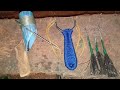 diy steel slingshot frame bending, fishing dart and dart for target shooting