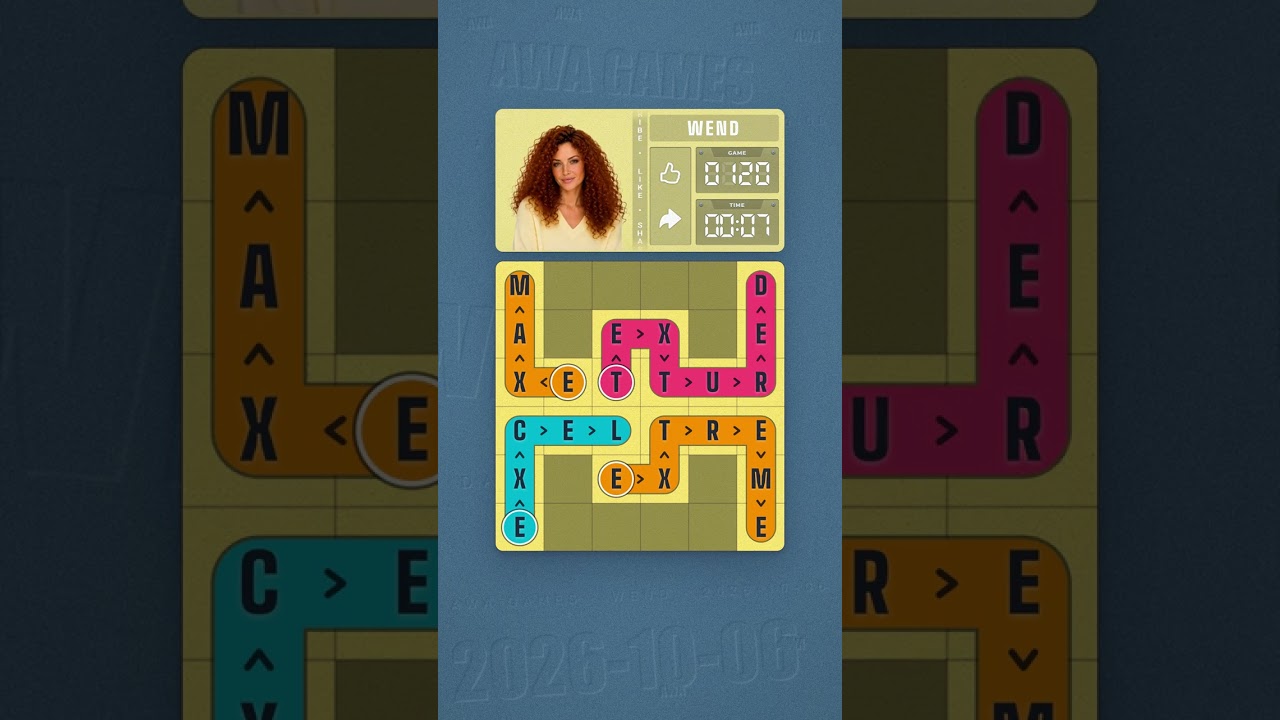 LinkedIn Wend #120 solved board for October 6, 2026, 6x6 grid