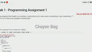 NPTEl | An Introduction To Programming Through C++ | Assignment 1 Programming 1 | 2020