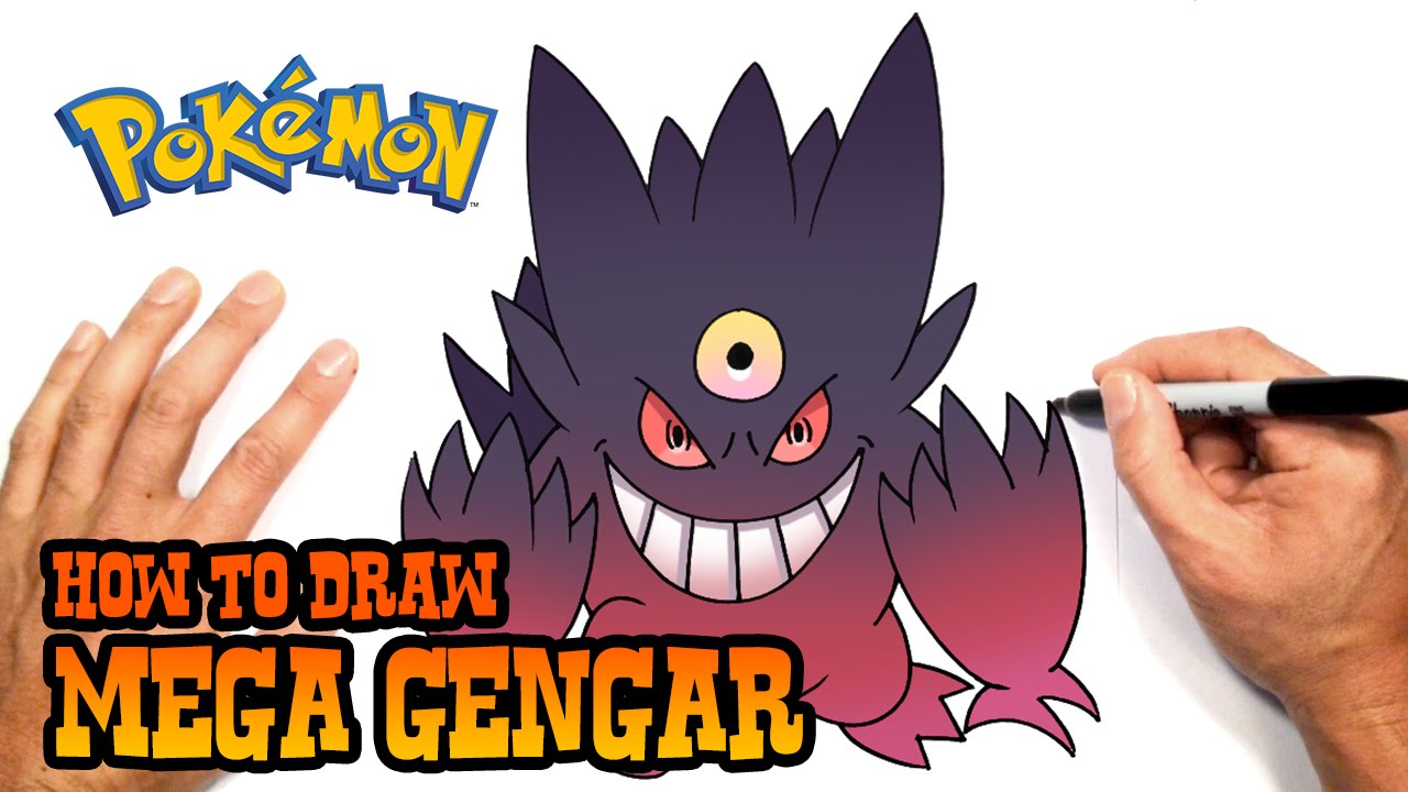gengar and mega gengar (pokemon) drawn by yug_(yu_g)
