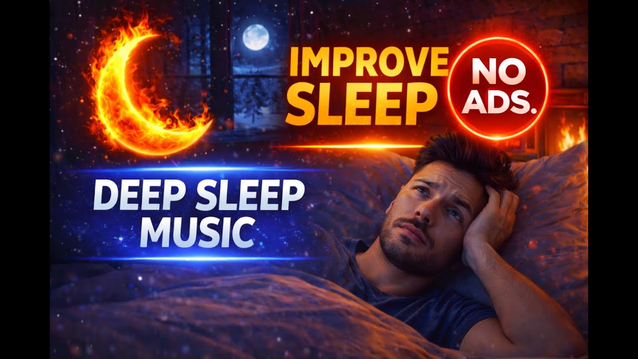 Deep Sleep Music LIVE Tonight 🌙🔥 Cozy Cabin Bedroom & Fireplace Sounds