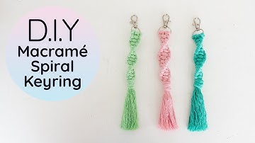 Macrame Spiral Keychain Tutorial | DIY Easy Beginner Key Ring Project