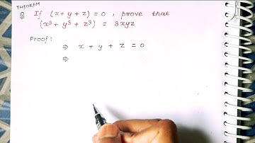 If x+y+z =0, then show that x³+y³+z³ =3xyz