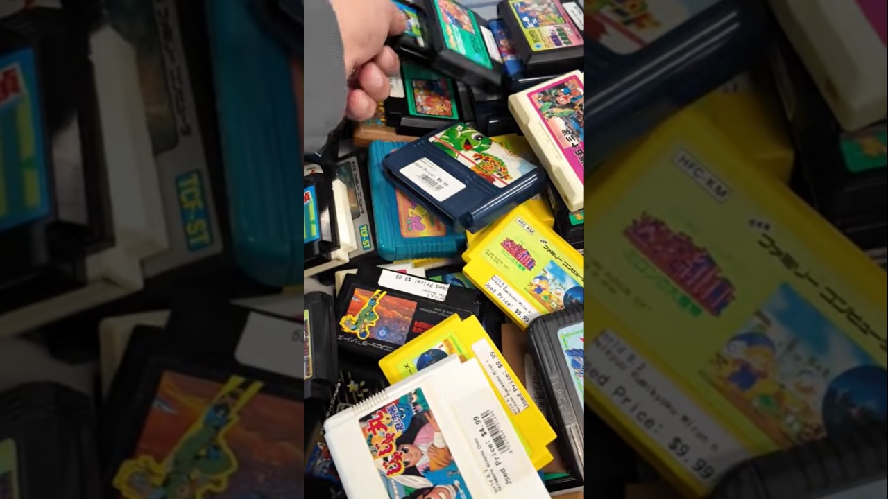 Pile of Famicom games. Pile of Famicom games.