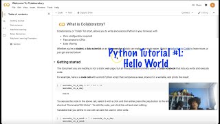 Python Tutorial: #1 - Hello World