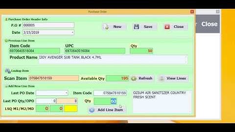 Micomp WMS - Mobile create purchase order