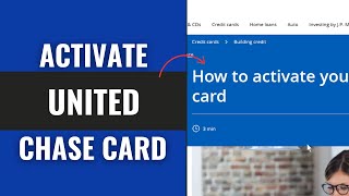 How To Activate United Chase Credit Card