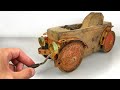 Vintage wooden toy car  restoration  repair