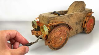 Vintage Wooden Toy Car - Restoration & Repair
