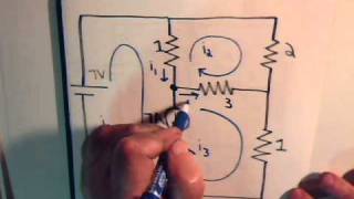 Electrical Circuits Video #19: Super Mesh Curents (V & I Sources) Example #1