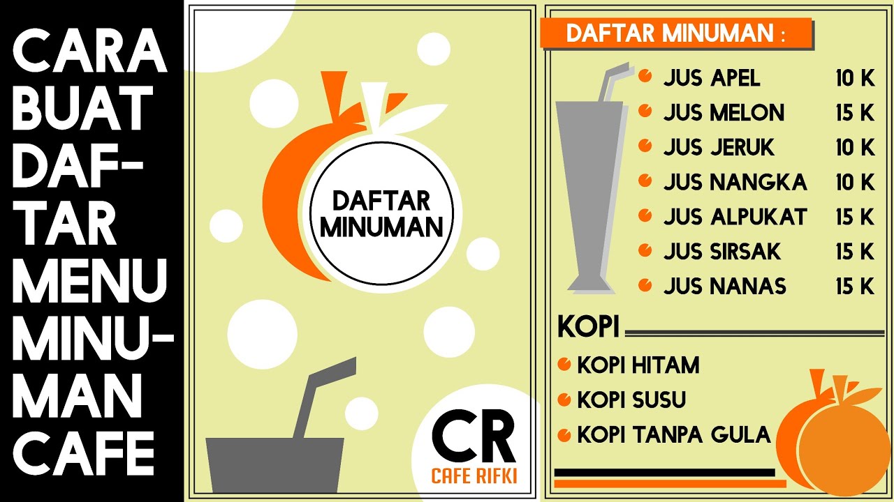 Contoh Desain  Daftar Menu  Makanan Dan Minuman Temukan Contoh