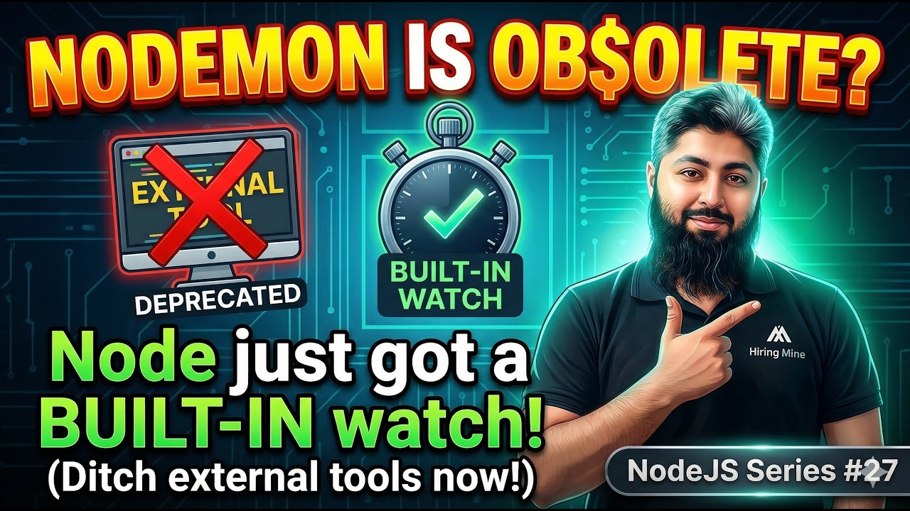 Stop using Nodemon? Node has built-in watch now | NodeJS Series #27 ...