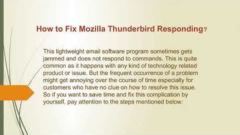 1-888-236-5856 : 5 Easy Tips to Fix Mozilla Thunderbird is Not Responding Issue