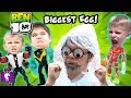 Giant ben 10 surprise egg with mrbubble wrap and his toy adventure