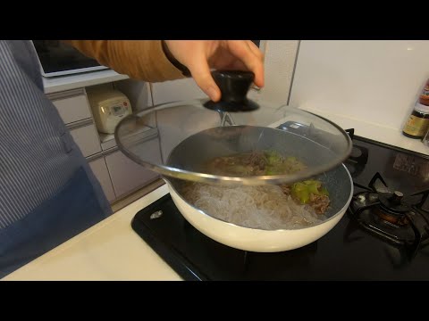 Video Bún nưa (shirataki しらたき) nấu thịt bò và cải thảo. Món... - youtube