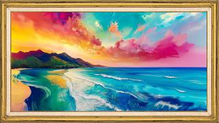 Relaxing Soft Jazz Music with Stunning Coastal Sunset Art | 2 Hour TV Frame Art Screensaver screenshot 5