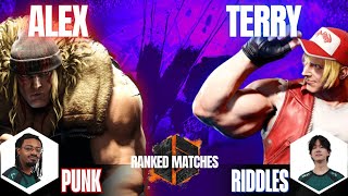Street Fighter 6 - Punk (Alex) vs RiddlesMk (Terry) - High-Level leves Ranked match