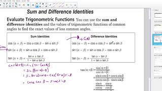 5 4 a  Sum and Difference Indentities development