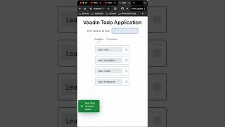 Showcase Todo Application with Vaadin https://youtu.be/rNZ_hN2VV2I?si=gGdOFXvIPBFkrC7F