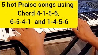 Piano chord progression tutorial of list of Christian praise songs.