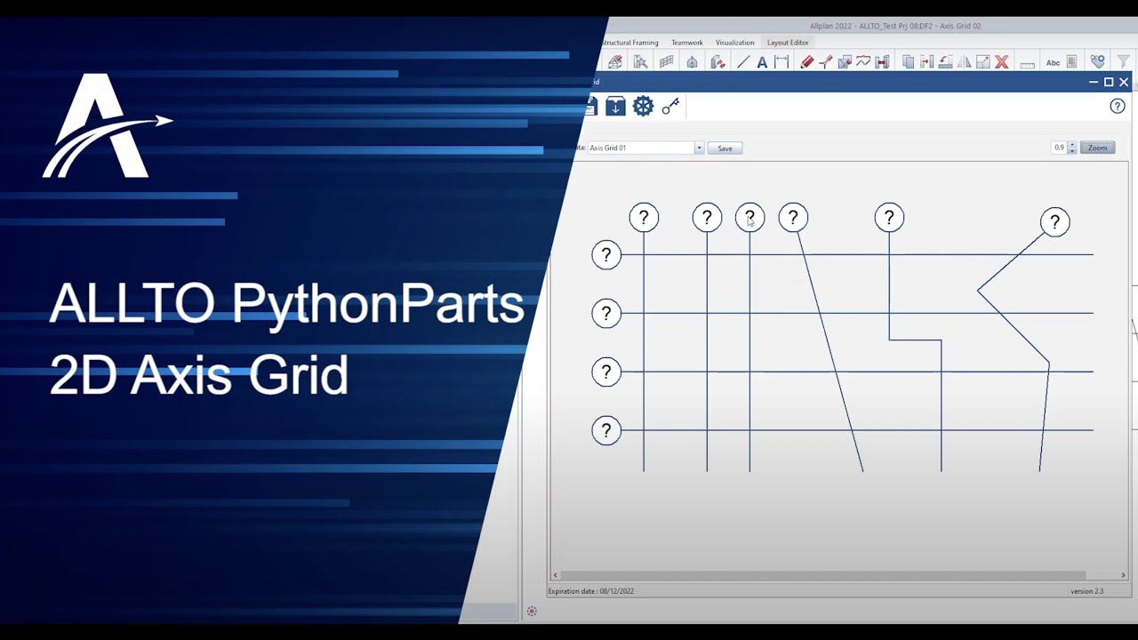 2D Axis Grid in ALLPLAN Engineering | Developed by ALLTO Pythonparts ...