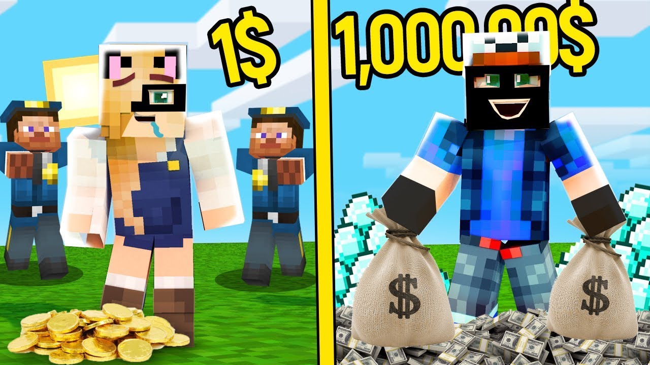 Minecraft Zlodziej Za 1 Vs Zlodziej Za 1 000 000 Vito I - dotkniesz mnie wygrywasz robuxy youtube