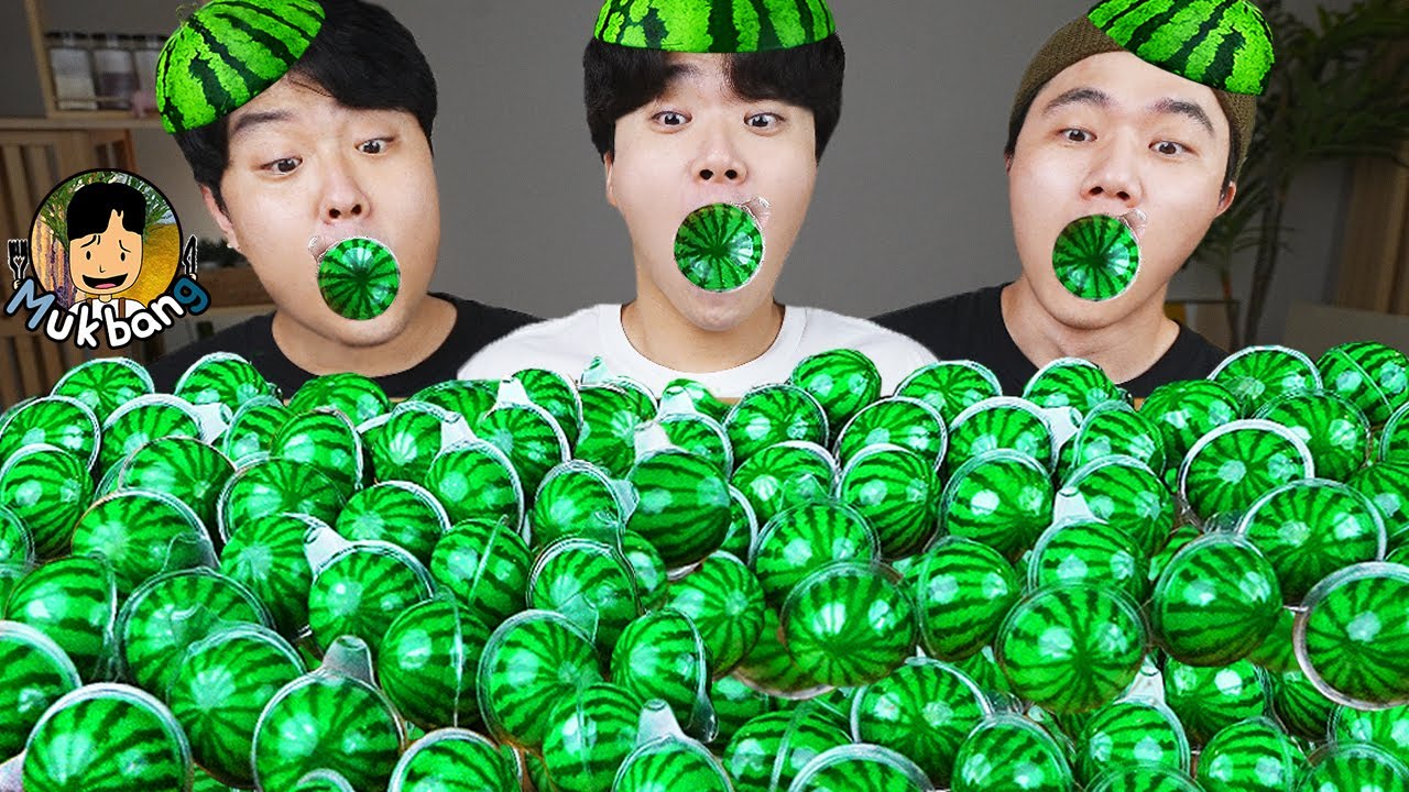 ASMR MUKBANG | Арбузные десерты Желе, Арбуз Тангулу, Лапша Желе, Мороженое | GONGSAM 이공삼