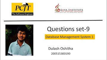 Questions set 09 | Database Management System | Java Institute | Dulash Oshitha