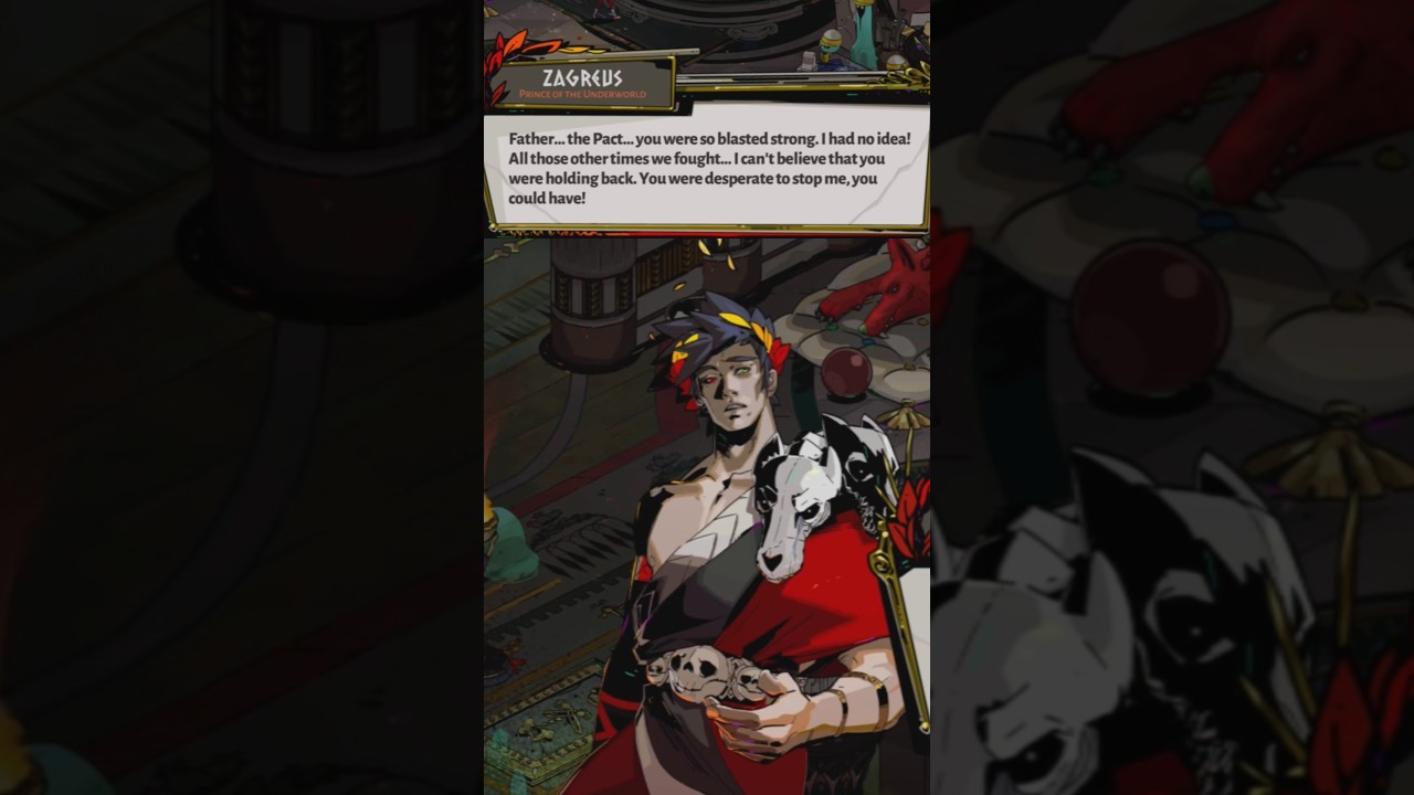 Zagreus can't believe how strong his father is thanks to the Pact of Punishment 