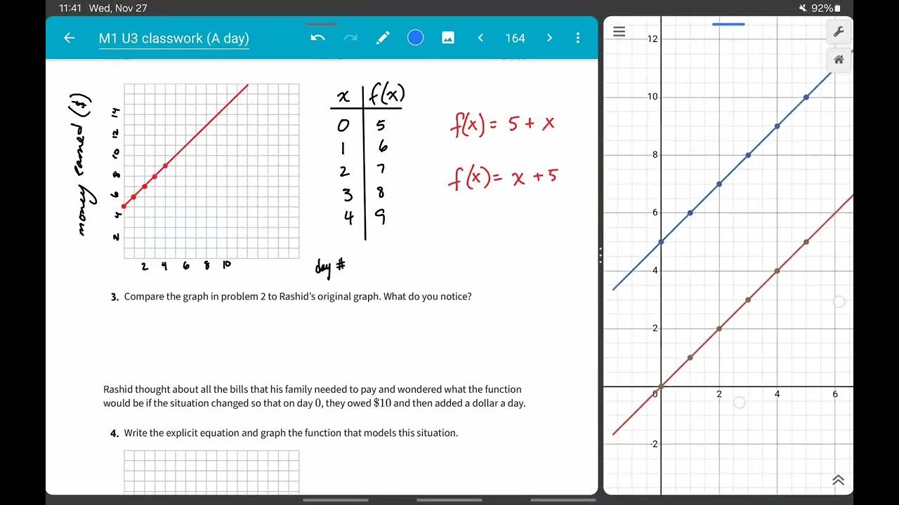 Open Up HS Math I Unit 3 Lesson 6 Question 3 - YouTube