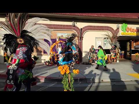 Aztec Dancers at the 2021 Fruitvale Dia de Los Muertos celebration in Oakland, California