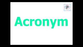 How to pronounce acronym? |  Pronunciation Guide